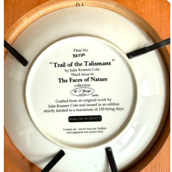 Julie Kramer Cole Faces of Nature Trail Of The Talismans 1992 Collector Plate - Picture 4 of 4
